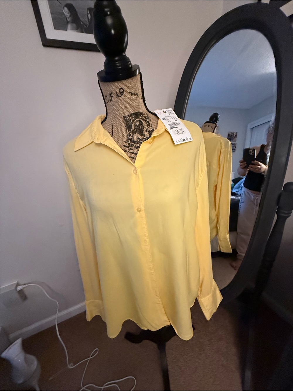 Zara Yellow Button-Down Shirt